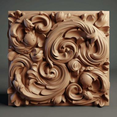 Patterns and decorations bureau 4 3d model